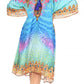 Sakkas Kristy Long Tall Lightweight Caftan Dress / Cover Up With V-Neck Jewels