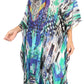 Sakkas Kristy Long Tall Lightweight Caftan Dress / Cover Up With V-Neck Jewels
