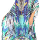 Sakkas Kristy Long Tall Lightweight Caftan Dress / Cover Up With V-Neck Jewels