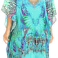 Sakkas Kristy Long Tall Lightweight Caftan Dress / Cover Up With V-Neck Jewels
