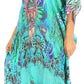 Sakkas Kristy Long Tall Lightweight Caftan Dress / Cover Up With V-Neck Jewels