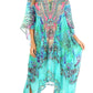 Sakkas Kristy Long Tall Lightweight Caftan Dress / Cover Up With V-Neck Jewels