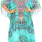 Sakkas Kristy Long Tall Lightweight Caftan Dress / Cover Up With V-Neck Jewels