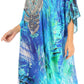 Sakkas Kristy Long Tall Lightweight Caftan Dress / Cover Up With V-Neck Jewels