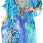 Sakkas Kristy Long Tall Lightweight Caftan Dress / Cover Up With V-Neck Jewels