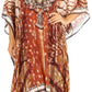 Sakkas Kristy Long Tall Lightweight Caftan Dress / Cover Up With V-Neck Jewels