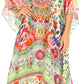 Sakkas Kristy Long Tall Lightweight Caftan Dress / Cover Up With V-Neck Jewels