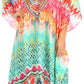Sakkas Kristy Long Tall Lightweight Caftan Dress / Cover Up With V-Neck Jewels