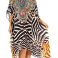 Sakkas Kristy Long Tall Lightweight Caftan Dress / Cover Up With V-Neck Jewels