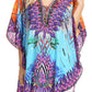 Sakkas Tallulah Wide Circle Blouse V Neck Top With Tassle Ties And Rhinestones