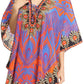 Sakkas Tallulah Wide Circle Blouse V Neck Top With Tassle Ties And Rhinestones