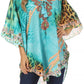 Sakkas Tallulah Wide Circle Blouse V Neck Top With Tassle Ties And Rhinestones