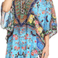 Sakkas Tallulah Wide Circle Blouse V Neck Top With Tassle Ties And Rhinestones