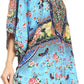 Sakkas Tallulah Wide Circle Blouse V Neck Top With Tassle Ties And Rhinestones