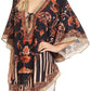 Sakkas Tallulah Wide Circle Blouse V Neck Top With Tassle Ties And Rhinestones