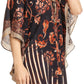 Sakkas Tallulah Wide Circle Blouse V Neck Top With Tassle Ties And Rhinestones