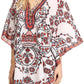Sakkas Tallulah Wide Circle Blouse V Neck Top With Tassle Ties And Rhinestones