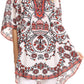 Sakkas Tallulah Wide Circle Blouse V Neck Top With Tassle Ties And Rhinestones