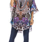 Sakkas Tallulah Wide Circle Blouse V Neck Top With Tassle Ties And Rhinestones