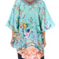 Sakkas Tallulah Wide Circle Blouse V Neck Top With Tassle Ties And Rhinestones