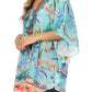 Sakkas Tallulah Wide Circle Blouse V Neck Top With Tassle Ties And Rhinestones