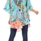 Sakkas Tallulah Wide Circle Blouse V Neck Top With Tassle Ties And Rhinestones