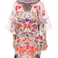 Sakkas Tallulah Wide Circle Blouse V Neck Top With Tassle Ties And Rhinestones