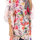Sakkas Tallulah Wide Circle Blouse V Neck Top With Tassle Ties And Rhinestones