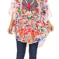 Sakkas Tallulah Wide Circle Blouse V Neck Top With Tassle Ties And Rhinestones
