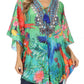 Sakkas Tallulah Wide Circle Blouse V Neck Top With Tassle Ties And Rhinestones