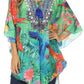 Sakkas Tallulah Wide Circle Blouse V Neck Top With Tassle Ties And Rhinestones