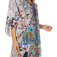 Sakkas Tallulah Wide Circle Blouse V Neck Top With Tassle Ties And Rhinestones
