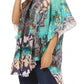 Sakkas Tallulah Wide Circle Blouse V Neck Top With Tassle Ties And Rhinestones