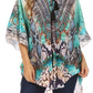 Sakkas Tallulah Wide Circle Blouse V Neck Top With Tassle Ties And Rhinestones