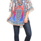Sakkas Tallulah Wide Circle Blouse V Neck Top With Tassle Ties And Rhinestones