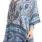 Sakkas Tallulah Wide Circle Blouse V Neck Top With Tassle Ties And Rhinestones