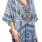 Sakkas Tallulah Wide Circle Blouse V Neck Top With Tassle Ties And Rhinestones