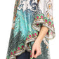 Sakkas Tallulah Wide Circle Blouse V Neck Top With Tassle Ties And Rhinestones