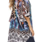 Sakkas Tallulah Wide Circle Blouse V Neck Top With Tassle Ties And Rhinestones
