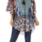 Sakkas Tallulah Wide Circle Blouse V Neck Top With Tassle Ties And Rhinestones