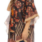 Sakkas Tallulah Wide Circle Blouse V Neck Top With Tassle Ties And Rhinestones