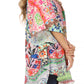 Sakkas Tallulah Wide Circle Blouse V Neck Top With Tassle Ties And Rhinestones