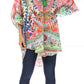 Sakkas Tallulah Wide Circle Blouse V Neck Top With Tassle Ties And Rhinestones