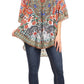 Sakkas Tallulah Wide Circle Blouse V Neck Top With Tassle Ties And Rhinestones