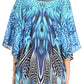 Sakkas Tallulah Wide Circle Blouse V Neck Top With Tassle Ties And Rhinestones