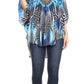 Sakkas Tallulah Wide Circle Blouse V Neck Top With Tassle Ties And Rhinestones
