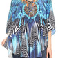 Sakkas Tallulah Wide Circle Blouse V Neck Top With Tassle Ties And Rhinestones