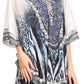 Sakkas Tallulah Wide Circle Blouse V Neck Top With Tassle Ties And Rhinestones