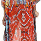Sakkas Zeke Hi Low V-Neck Caftan Dress Printed Top Cover / Up