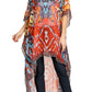 Sakkas Zeke Hi Low V-Neck Caftan Dress Printed Top Cover / Up